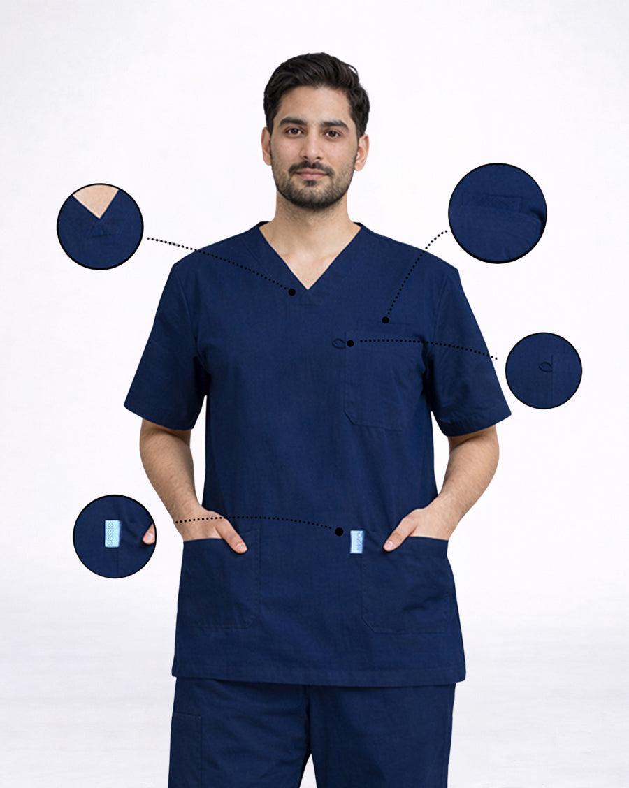 Men's Medical Scrub (Navy Blue)