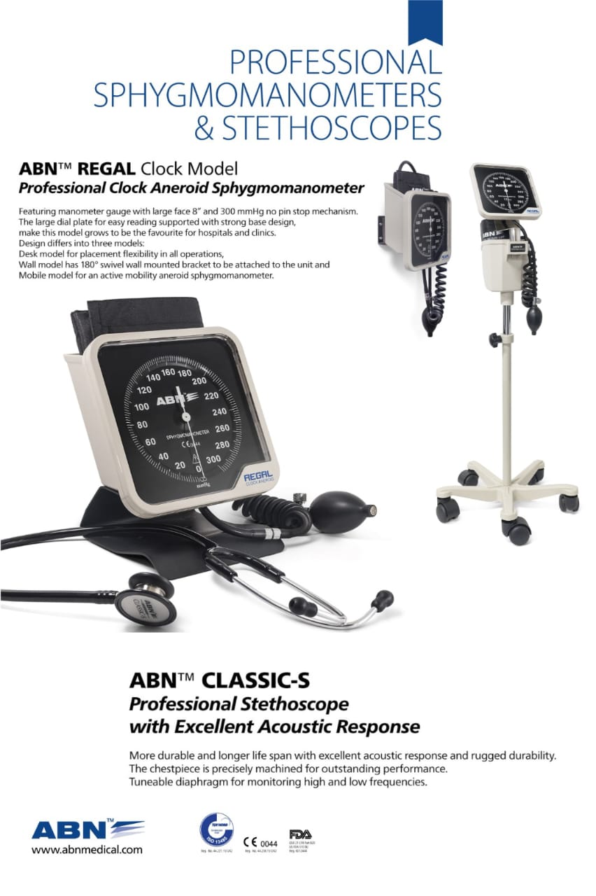 ABN Regal Clock Model (Professional Clock Aneroid Sphygmomanometer)