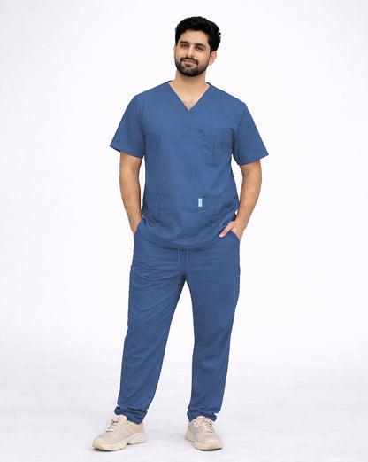 Men's Medical Scrub (Steel Blue)