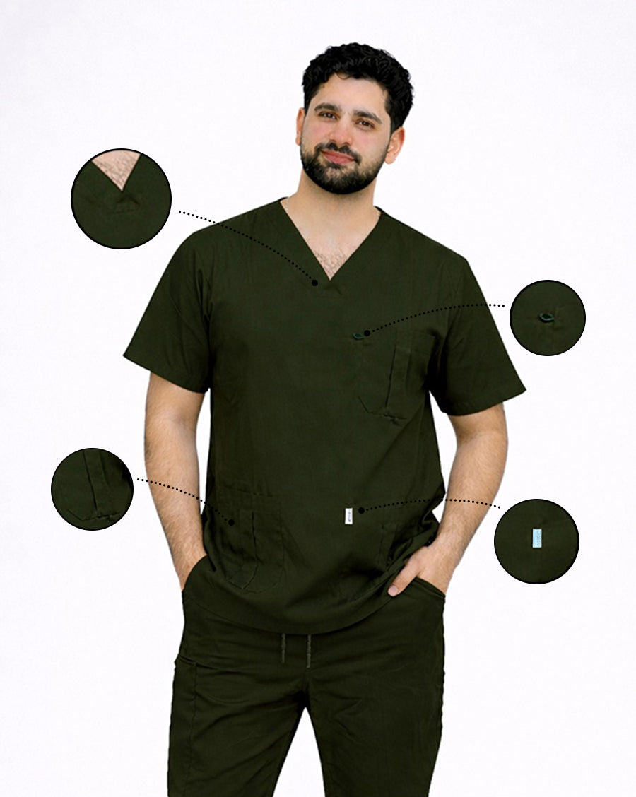 Men's Medical Scrub (Dark Green)